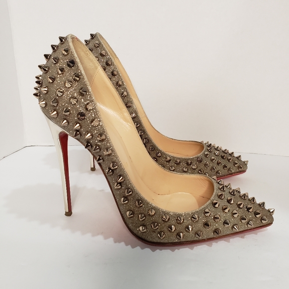 🎉HP🎉4.3.21🎉Silver glitter studded 120 pumps - Picture 3 of 13